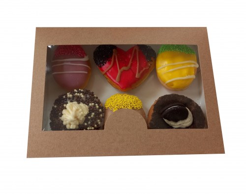 Donuts Box (Χάρτινο Κουτί Kraft  για Donuts, με Παράθυρο)